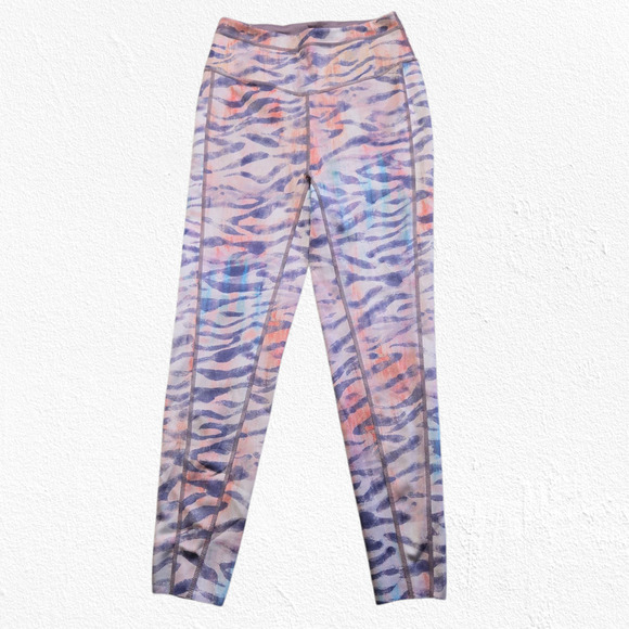 Free People Purple Tiger Combo Beat the Heat High Waisted Leggings Size Medium - Picture 3 of 16